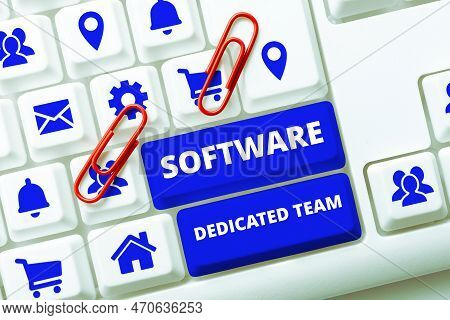 Hand Writing Sign Software Dedicated Team. Business Overview People Responcible For Modification Of 