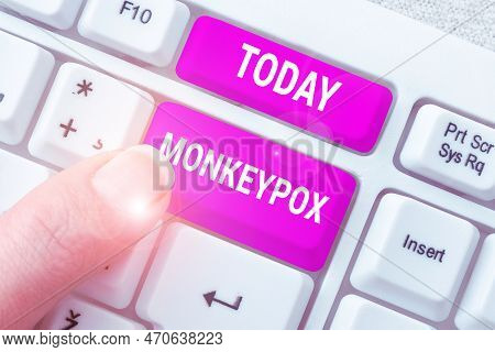 Sign Displaying Monkeypox. Business Approach Poxvirus Of Africa Caused By Chiefly In Wild Rodents An