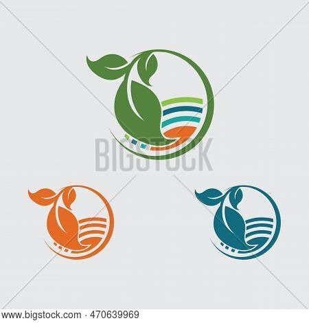 Green Plant Farm Vector Logo Concept