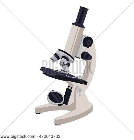 Illustration Of Microscope For Science, Isolated On White Background