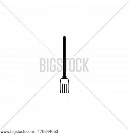 Rake Icon. Simple Style Garden Cleaning Company Poster Background Symbol. Rake Brand Logo Design Ele