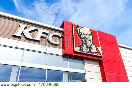 Samara, Russia - August 28, 2022: Kfc Fast Food Restaurant Logo. Kentucky Fried Chicken (kfc) Is The