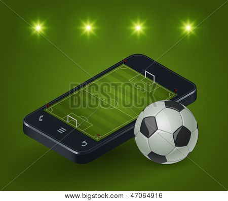 Мобильный футбол Иллюстрация