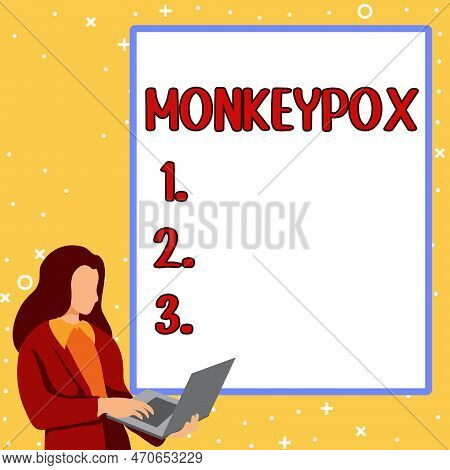 Text Showing Inspiration Monkeypox. Word Written On Poxvirus Of Africa Caused By Chiefly In Wild Rod
