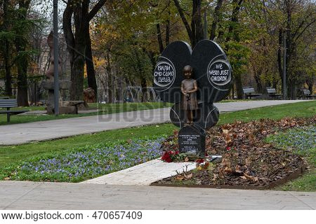 Belgrade, Serbia - November 21, 2022. Monument To Children Victims Of Nato Aggression In Tasmajdan P