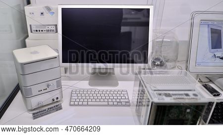 Warsaw, Poland. 10 February 2023. Inside The Apple Museum. Greenhouse Enjoy Ilife Computer.