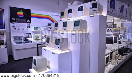 Warsaw, Poland. 10 February 2023. Inside The Apple Museum. Macintosh Pyramid.