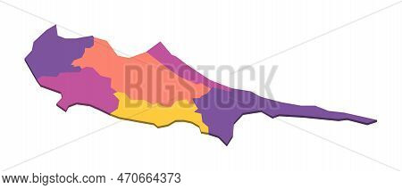 Cyprus Political Map Of Administrative Divisions - Districts. Isometric 3d Blank Vector Map In Four 