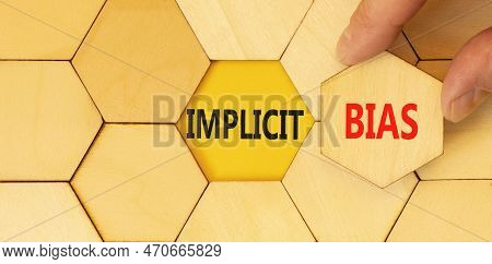 Implicit Bias Symbol. Concept Words Implicit Bias On Wooden Puzzles. Beautiful Yellow Table Yellow B