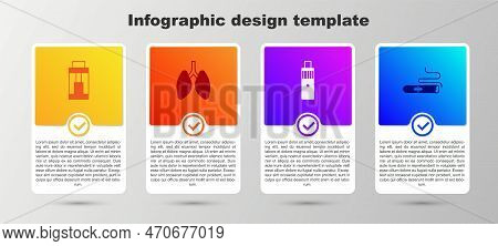 Set Vape Mod Device, Lungs, And Cigar. Business Infographic Template. Vector