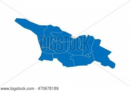 Georgia Political Map Of Administrative Divisions - Regions And Autonomous Republics Of Abkhasia And