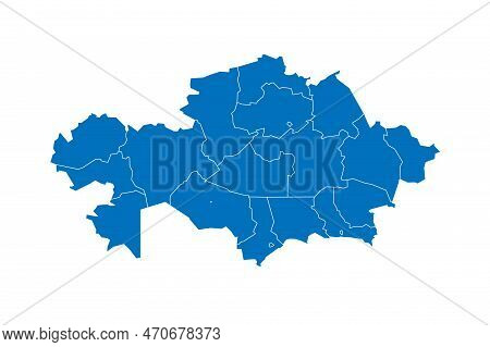 Kazakhstan Political Map Of Administrative Divisions - Regions And Cities With Region Rights And Cit