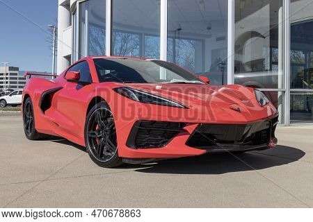 Cincinnati - Circa February 2023: Chevrolet Corvette Display At A Dealership. The Corvette Is Now In