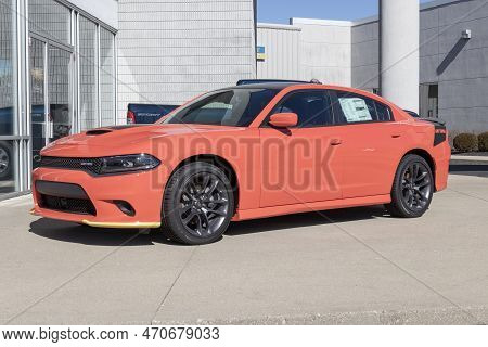 Cincinnati - Circa February 2023: Dodge Charger R/t Daytona Display. Dodge Offers The Charger In Sxt