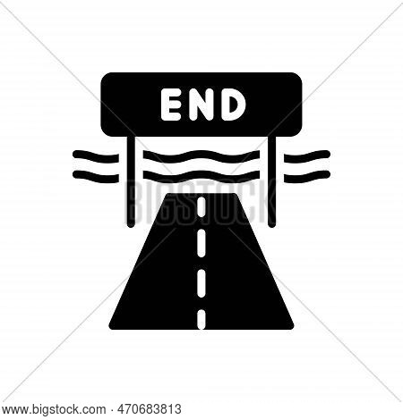 Black Solid Icon For Ended Finished Consummate Competition Winner Sport Track Road