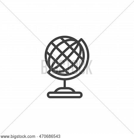 World Globe Line Icon. Linear Style Sign For Mobile Concept And Web Design. Globe Grid Outline Vecto