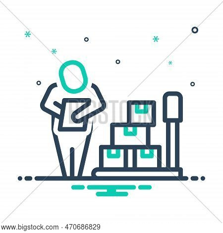 Mix Icon For Checking Check Test Find Luggage Weigh Heft Baggage Service