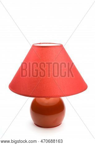 Decorative Red Lamp Abat-jour Isolated On White