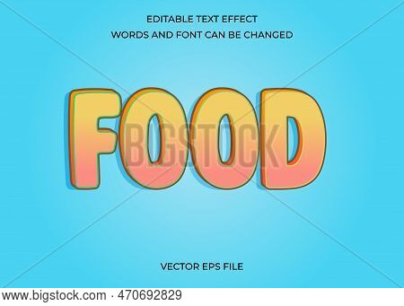 Food Editable Text Effect Design Vector Template