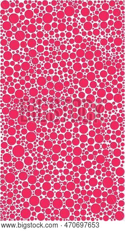 Pink Doted Vertical Background Pattern. Different Sizes Dots.