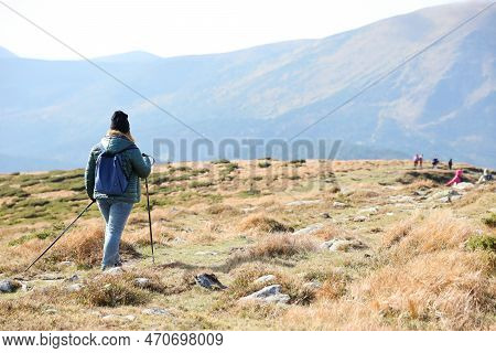 Carpathian Mountains, Ukraine - October 8, 2022 Mount Hoverla. Carpathians In Ukraine In Autumn. Tou