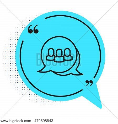 Black Line Project Team Base Icon Isolated On White Background. Business Analysis And Planning, Cons