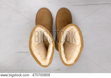 A Pair Of Winter Warm Uggs, Top View.