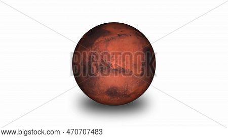 Planet Mars Isolated On White Background. 3d Realistic Photo. Vd_1265