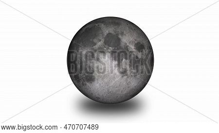 Realistic 3d Moon Isolated On White Background. Vd_1267