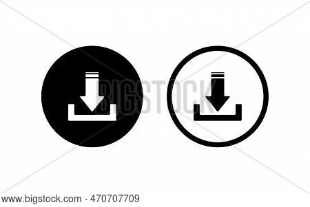 Arrow Download Icon Set Collection Vector Template.