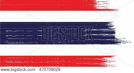 Thailand  Flag With Brush Paint Textured Isolated  On Png Or Transparent Background