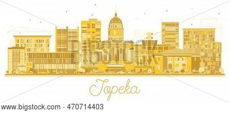 Topeka Kansas City Skyline Golden Silhouette. Vector Illustration. Business Travel And Tourism Conce