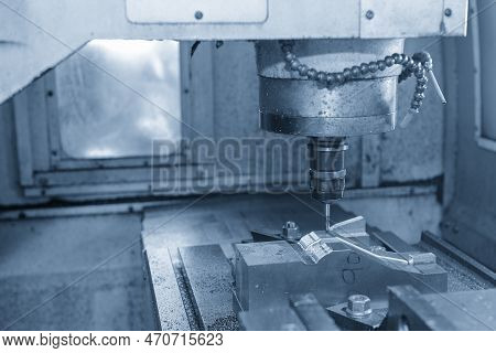 The Cnc Milling Machine Cutting Injection Mold Part By Solid Flat End Mill Tool. The Mold Parts Cutt