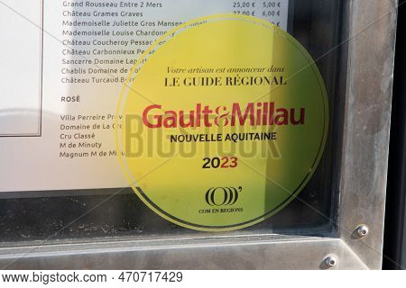 Bordeaux , Aquitaine  France - 12 02 2023 : Gault & Millau Logo Brand And Text Sign 2023 Nameplate B