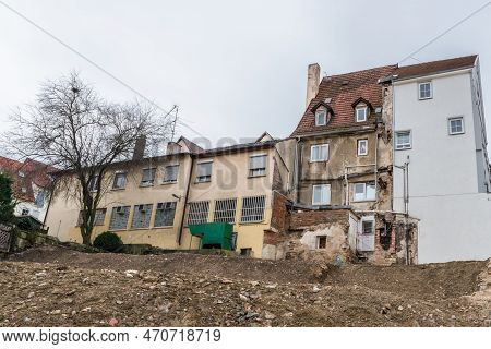 Photograph Of A Demolition House In Danger Of Collapsing, Germany
