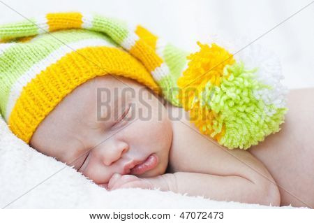 Close-up Of Sleeping Newborn