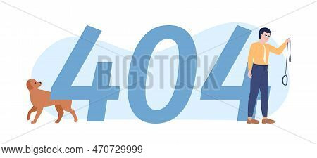 Misbehaved Dog Slipping Out Of Collar Vector Empty State Illustration