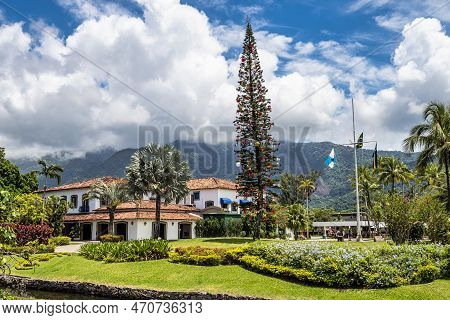 View To Private Caicaras Club In Rodrigo De Freitas Lagoon, Rio De Janeiro In Brazil