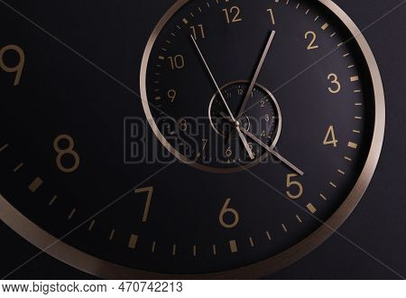 Infinity And Other Time Related Concepts. Clock Hands And Twisted Hour Numbers. Spiral Effect