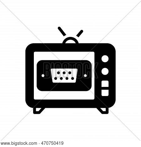 Black Solid Icon For Serial Seriate Series Cinema Television Movie Video Screen Disk Episode Tv-old 