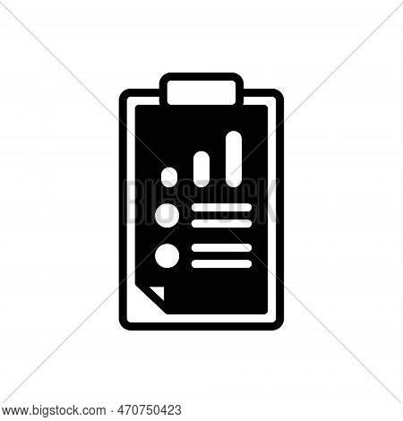 Black Solid Icon For Results Outcome Upshot Consequence Document Report-card Report