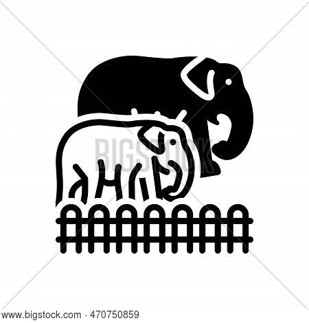 Black Solid Icon For Breeding Reproduction Procreation Development Rearing Elephant Animal Elephant-