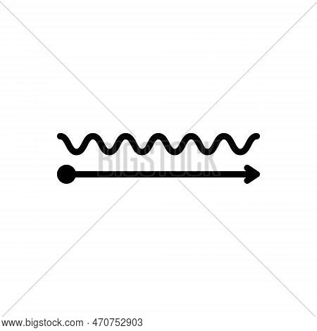 Black Solid Icon For Straight Directly Long Curve Zigzag Zag Wavy Beeline Perpendicular