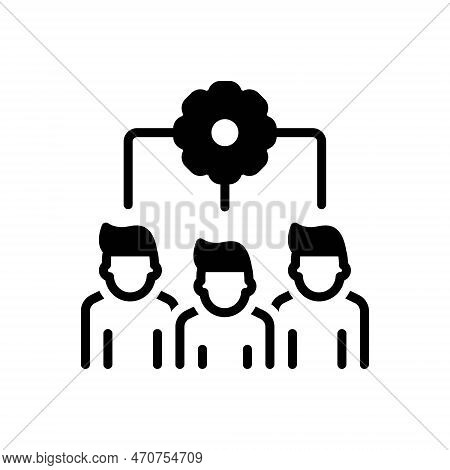 Black Solid Icon For Organizing Planning Convening Arrangement Cog Organization Firm Development Pre