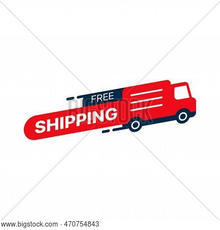 Free Delivery Company Icon. Moving Service, Freight Free Transportation, Parcel Fast Distribution Or