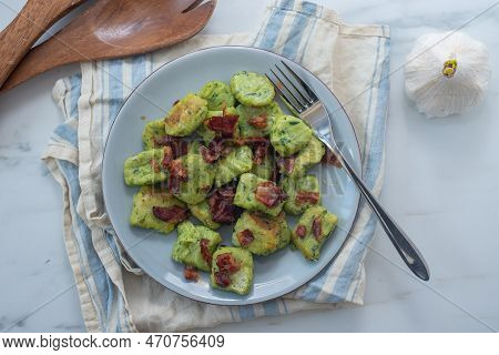 Healthy Home Made Gnocchi With Wild Garlic