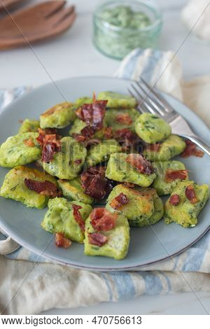 Healthy Home Made Gnocchi With Wild Garlic