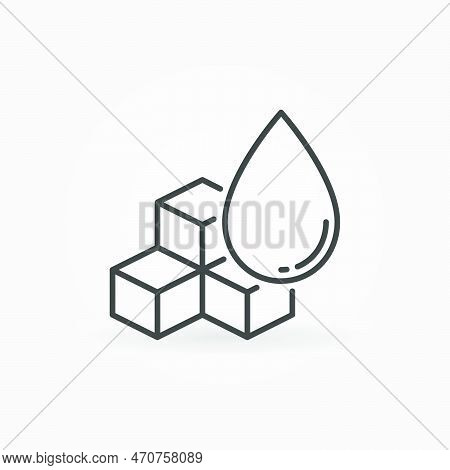 Glycemia Vector Sugar In Blood Concept Thin Line Icon Or Symbol