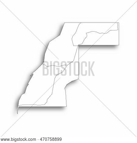 Western Map Of Land Divided Between Morocco And Sahrawi Arab Democratic Republic By Moroccan Western
