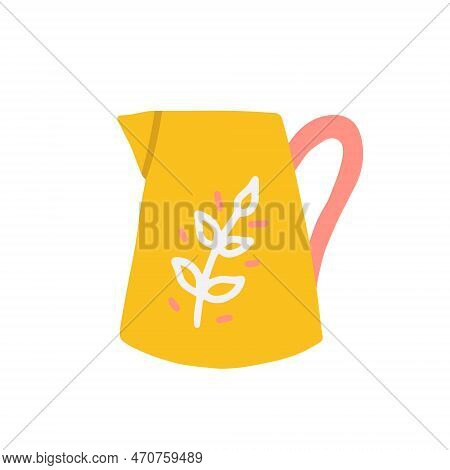 Water Jug, Watering Can, Vector Flat Hand Drawn Illustration